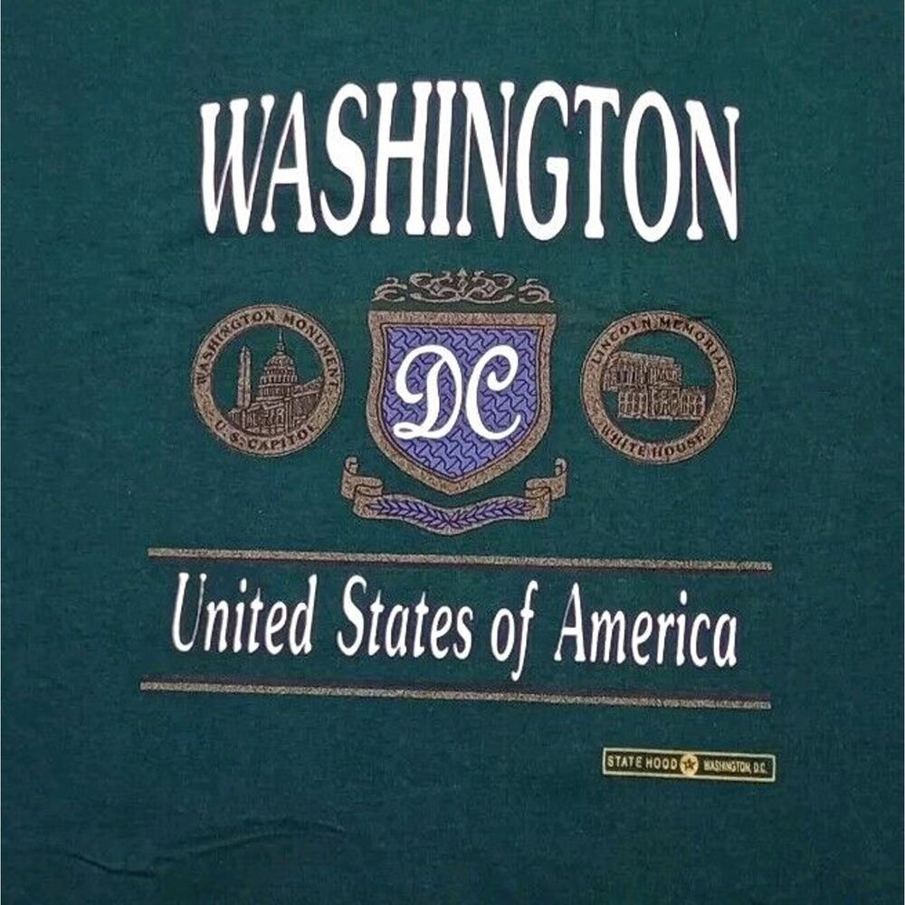 Washington DC T-Shirt Sz Large 50/50 BULTI Tag Made in USA 90s Y2K Vtg - Picture 3 of 8